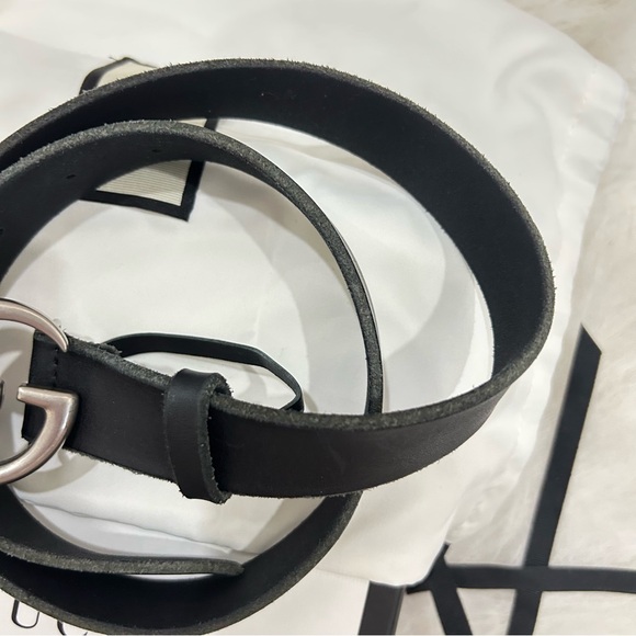 GUCCI Marmont Black/Silver Logo Belt 75 - Picture 7 of 12